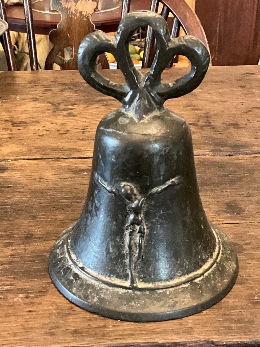 Hand Bell, 16th/17th Century, Bronze, Christ Decor